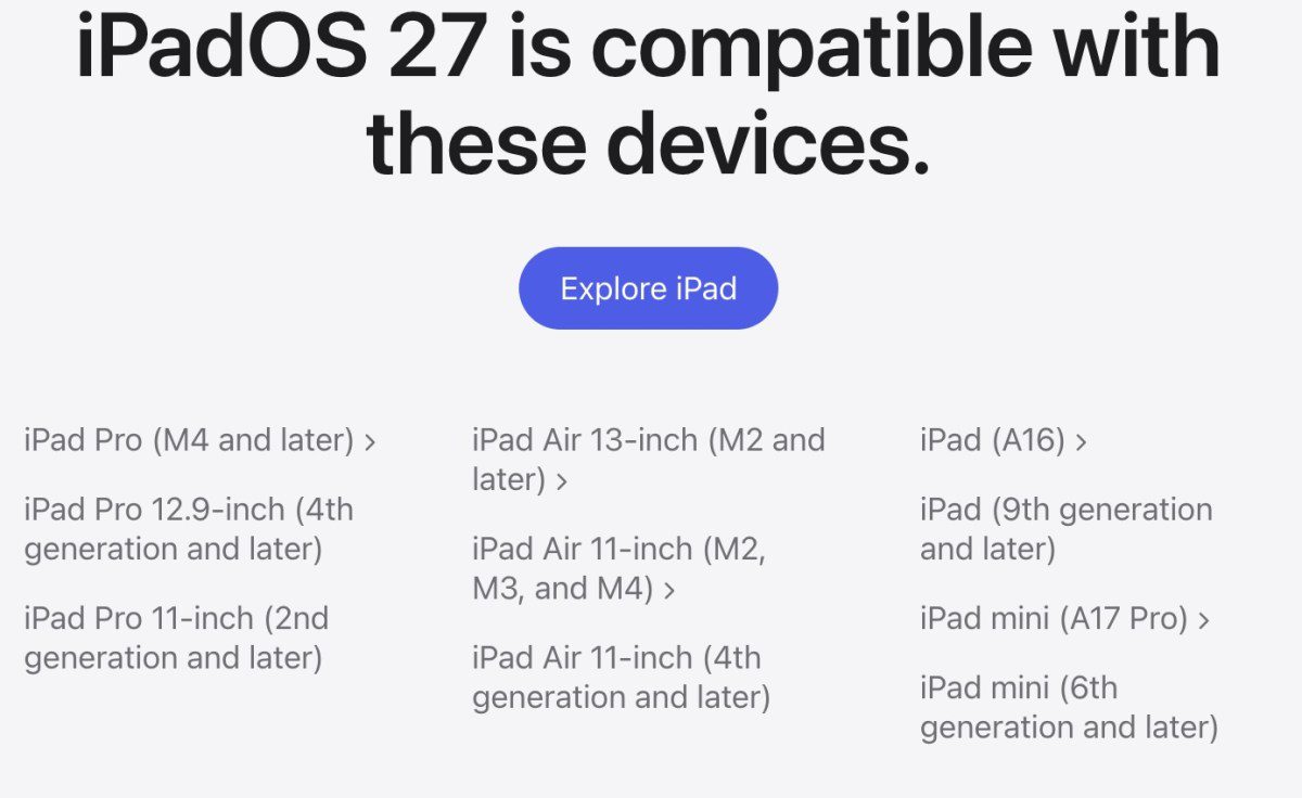güncelleme alacak apple cihazları